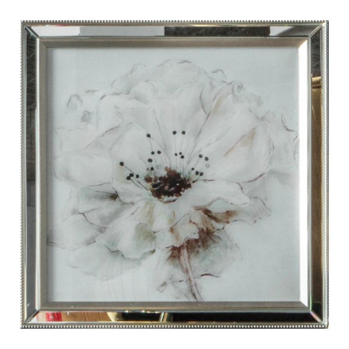 White 59cm x 59cm Peony Framed Art – image 2