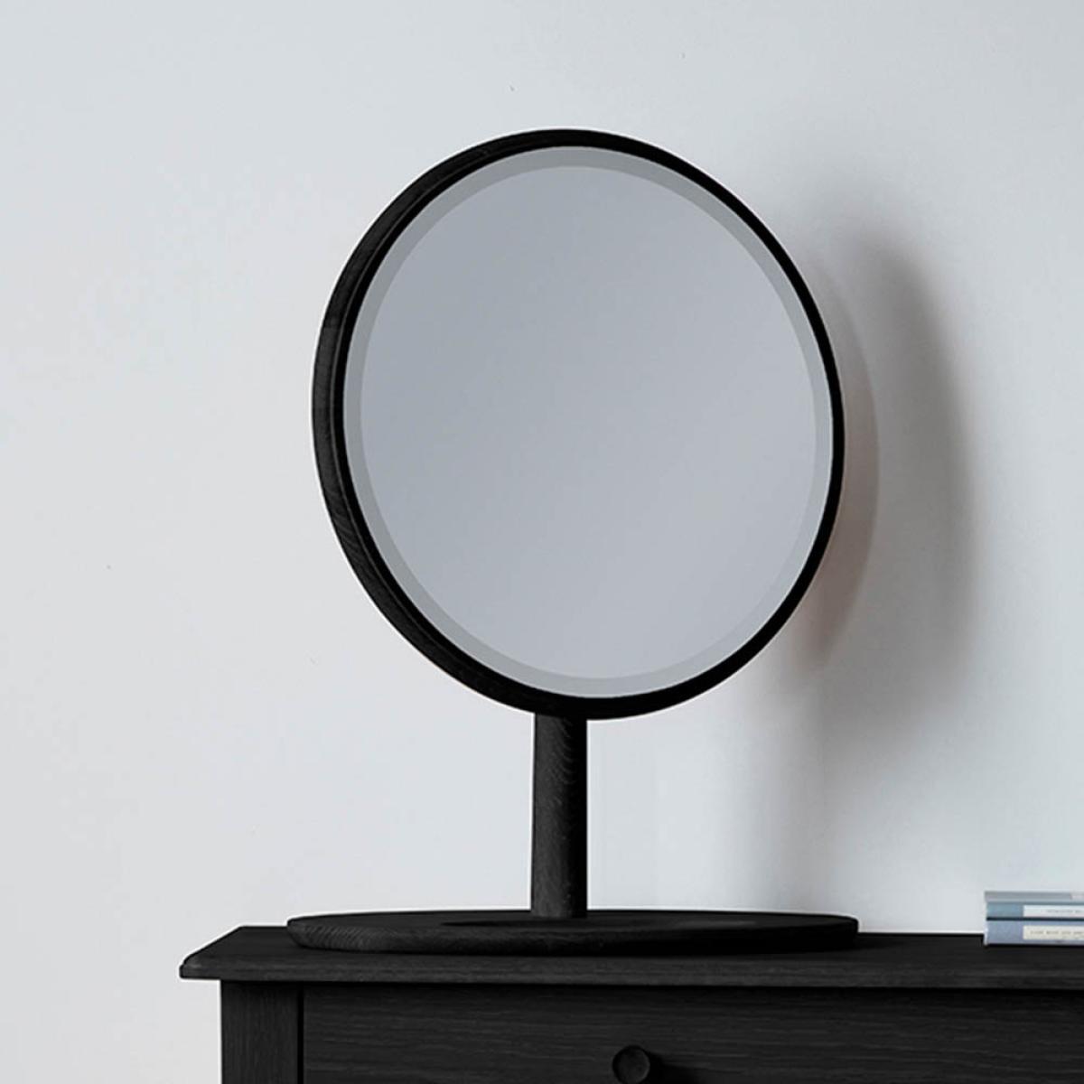 Nile Medium Round Dressing Table Mirror - Black – image 2