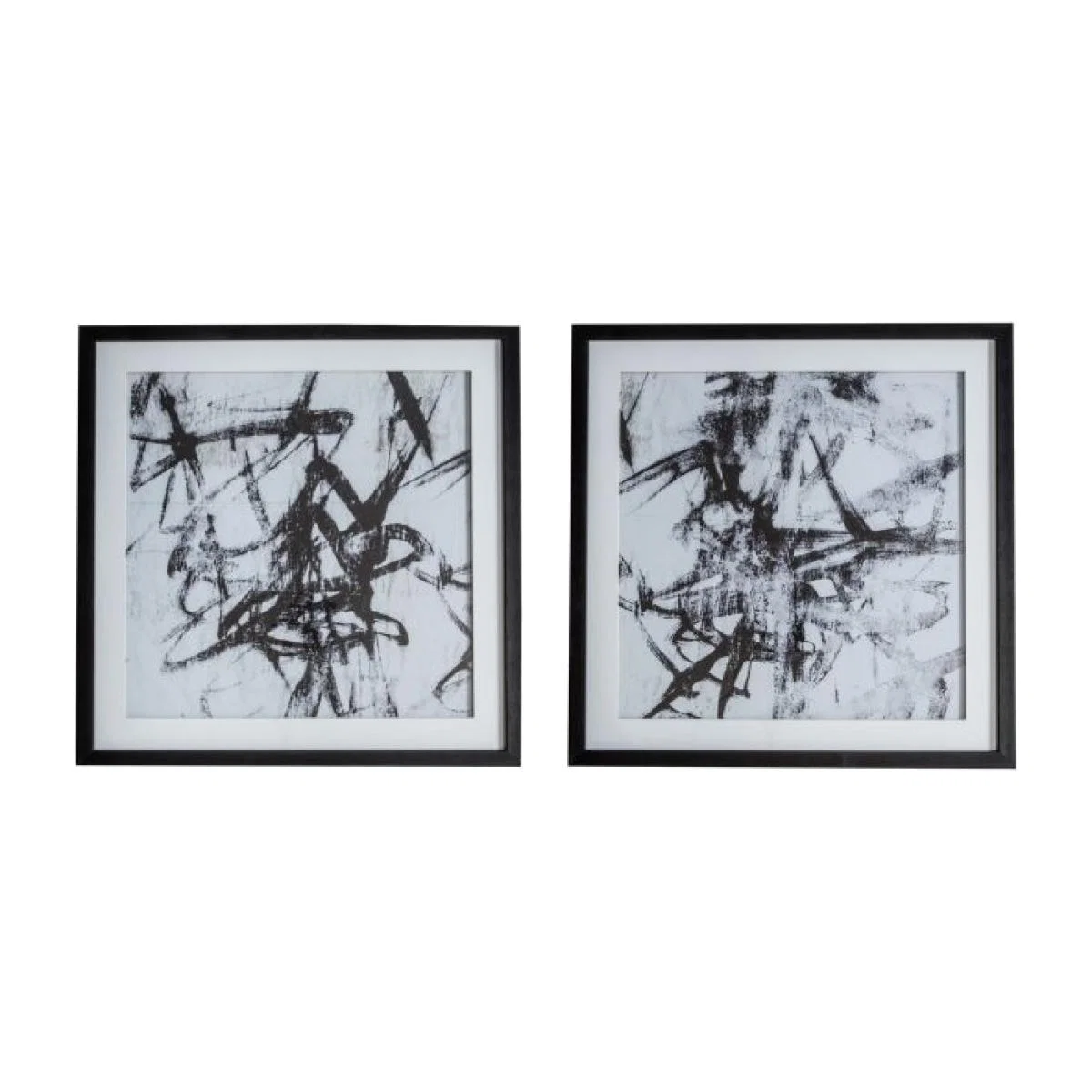 Monochrome Abstract Art Set of 2 – image 1
