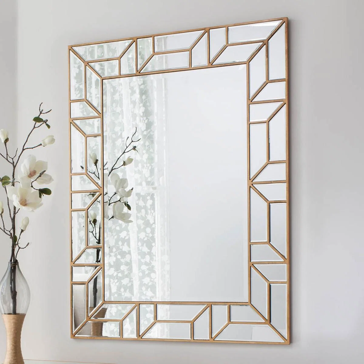 Birch Large Rectangle Wall Mirror - Gold – image 2