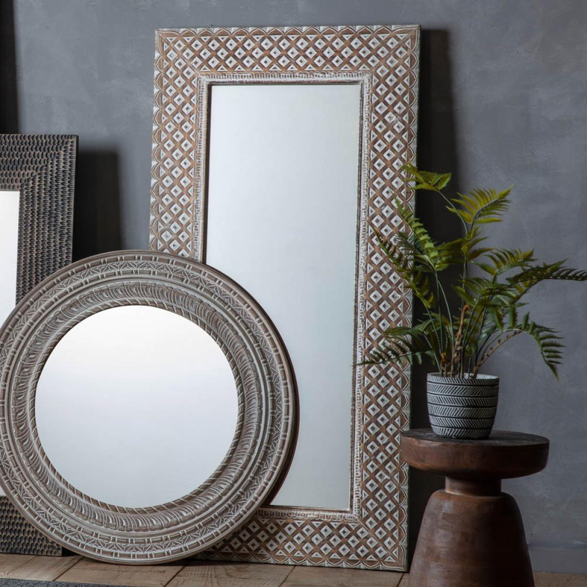 Stanley Extra Large Rectangle Leaner Mirror - Grey