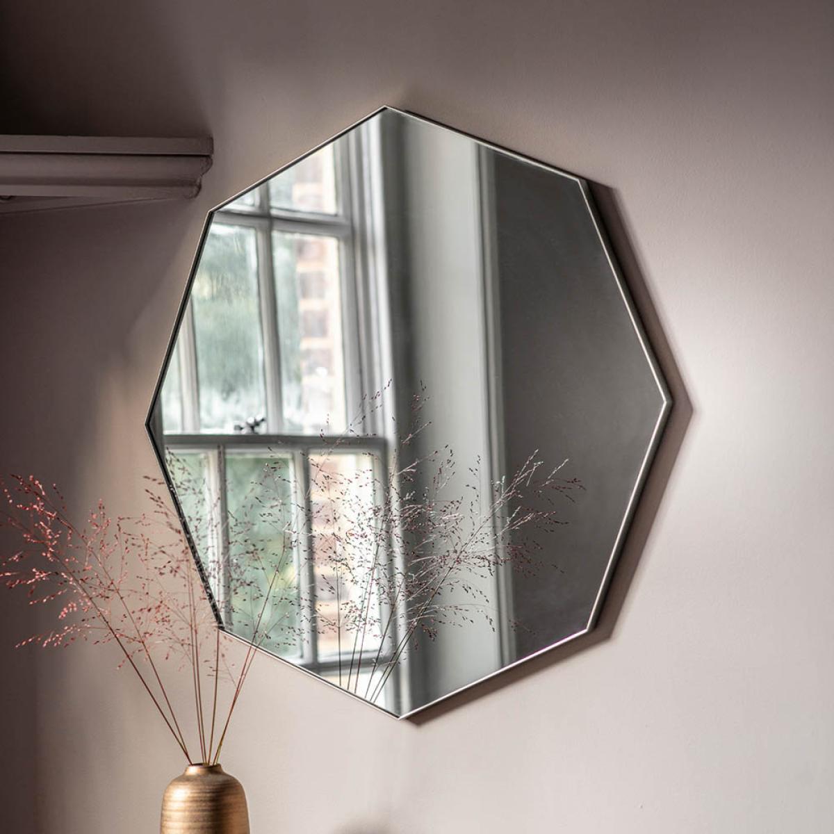 Chante Medium Octagon Wall Mirror - Silver – image 2
