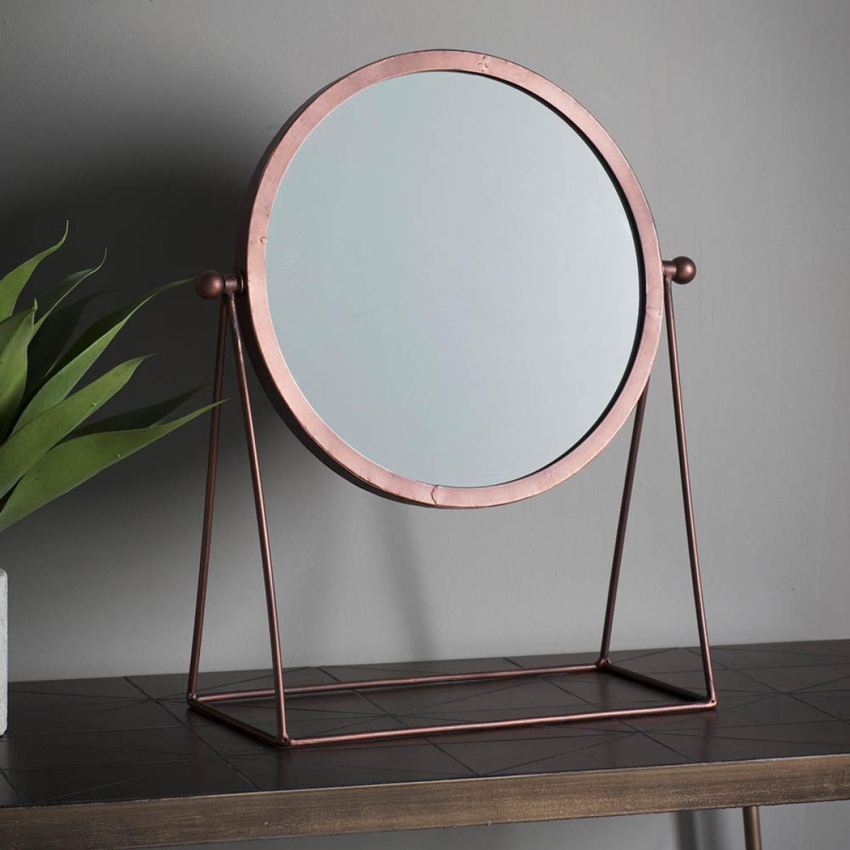Halunda Small Round Table Top Mirror - Copper – image 2