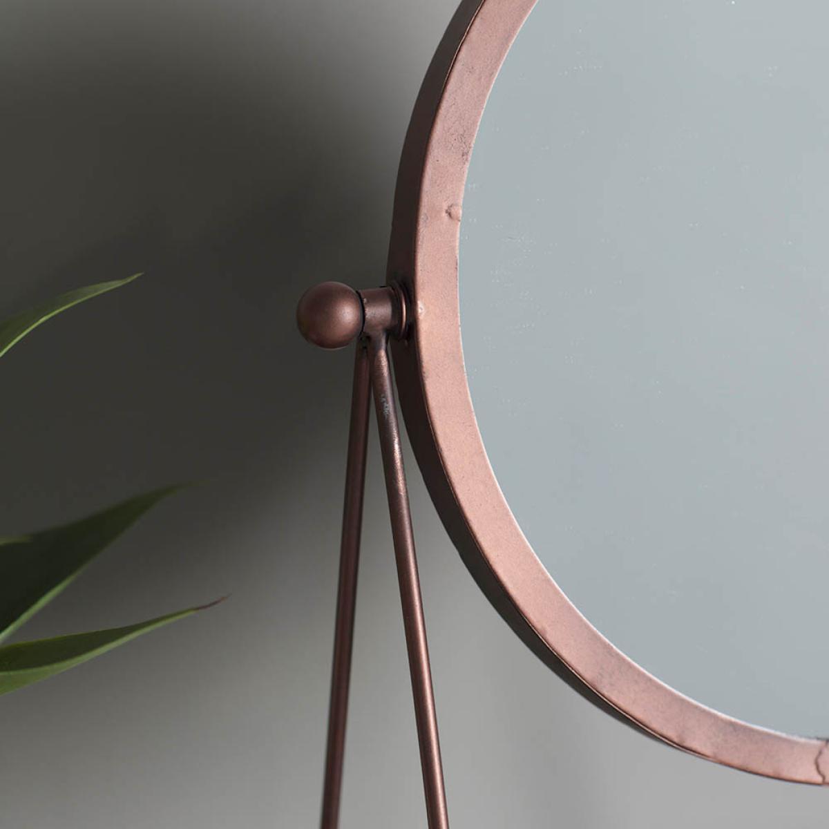 Halunda Small Round Table Top Mirror - Copper – image 4