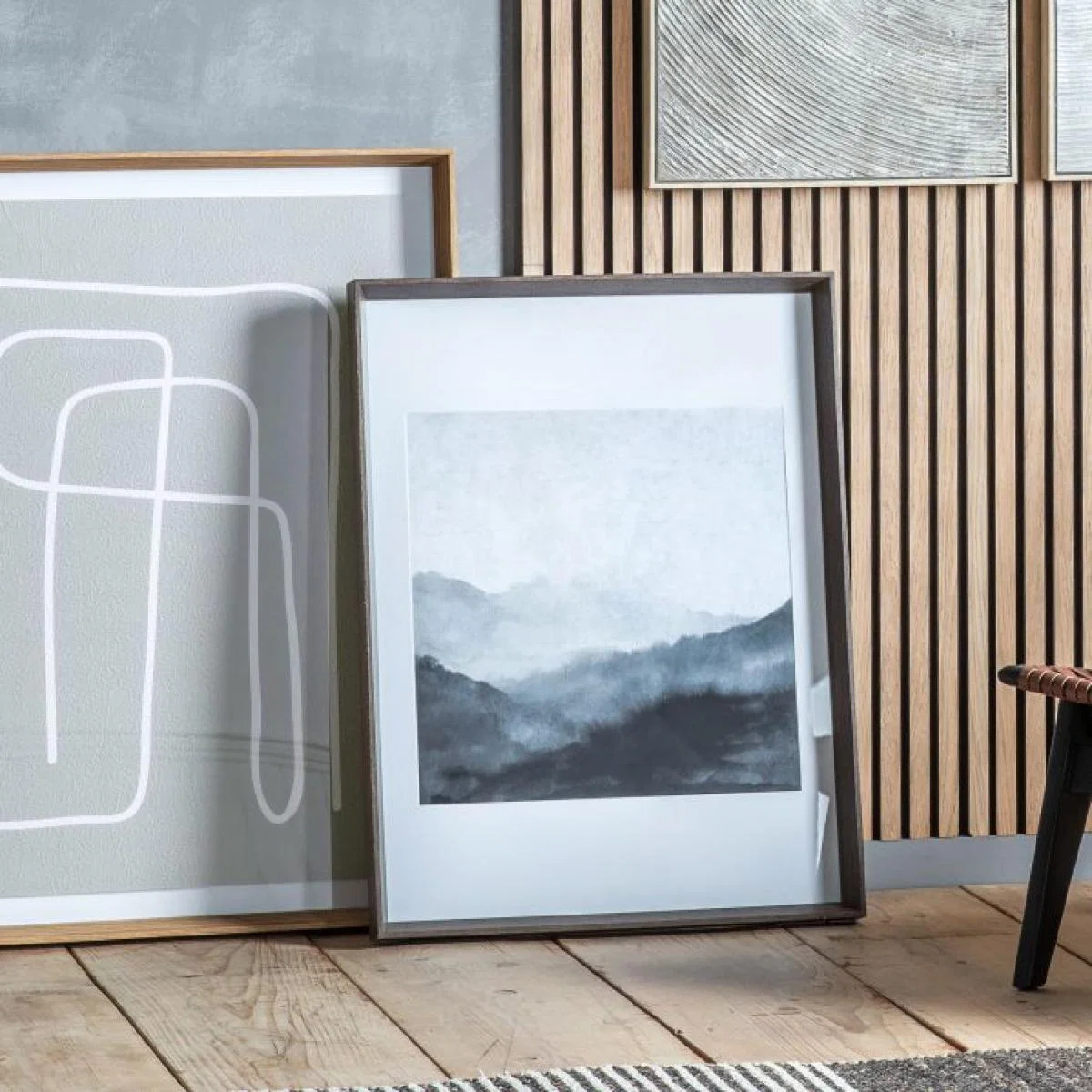 Dark 83.6cm x 63.6cm Valley Abstract Print Framed Art – image 2