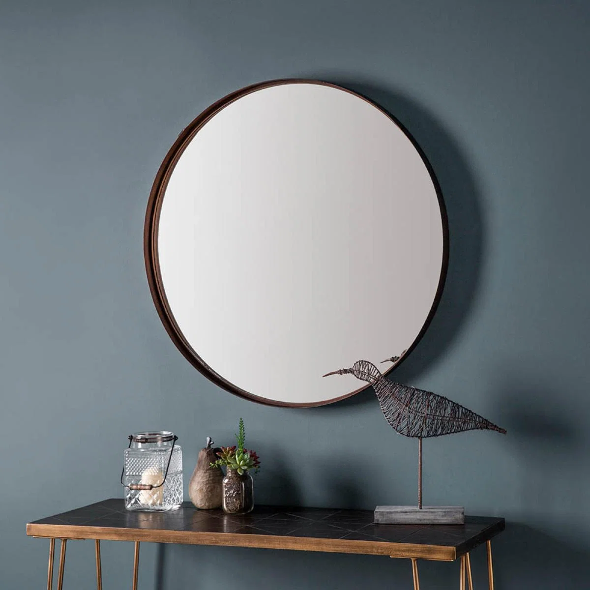 Jasper Medium Round Wall Mirror - Bronze – image 1