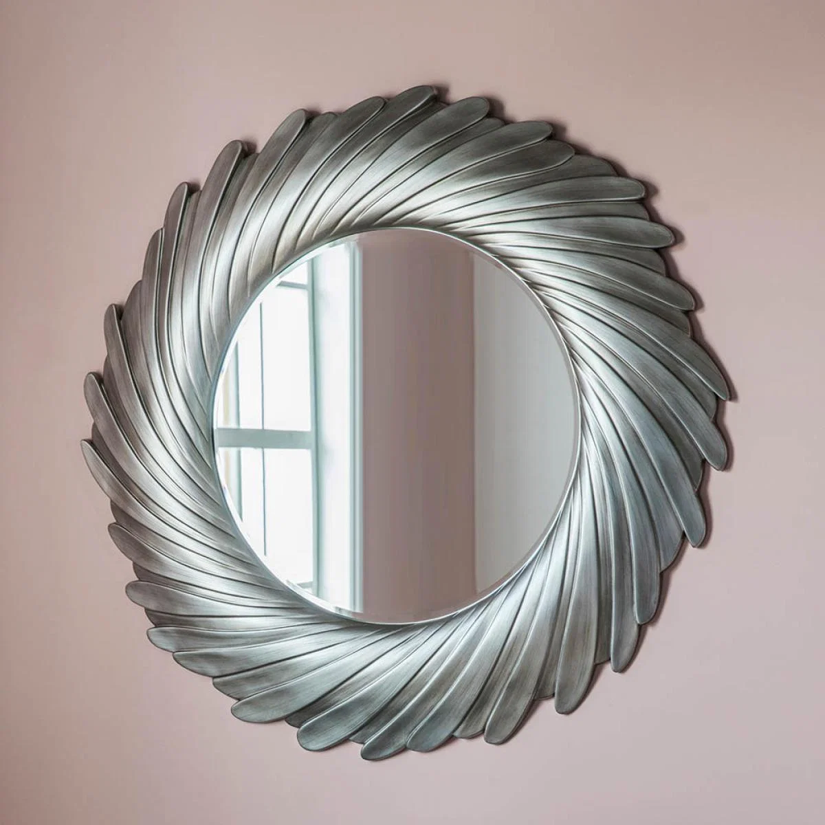 Belper Medium Round Wall Mirror - Silver – image 2