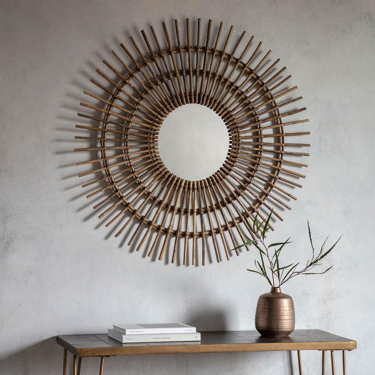 Sharmaine Medium Starburst Wall Mirror - Rattan – image 2