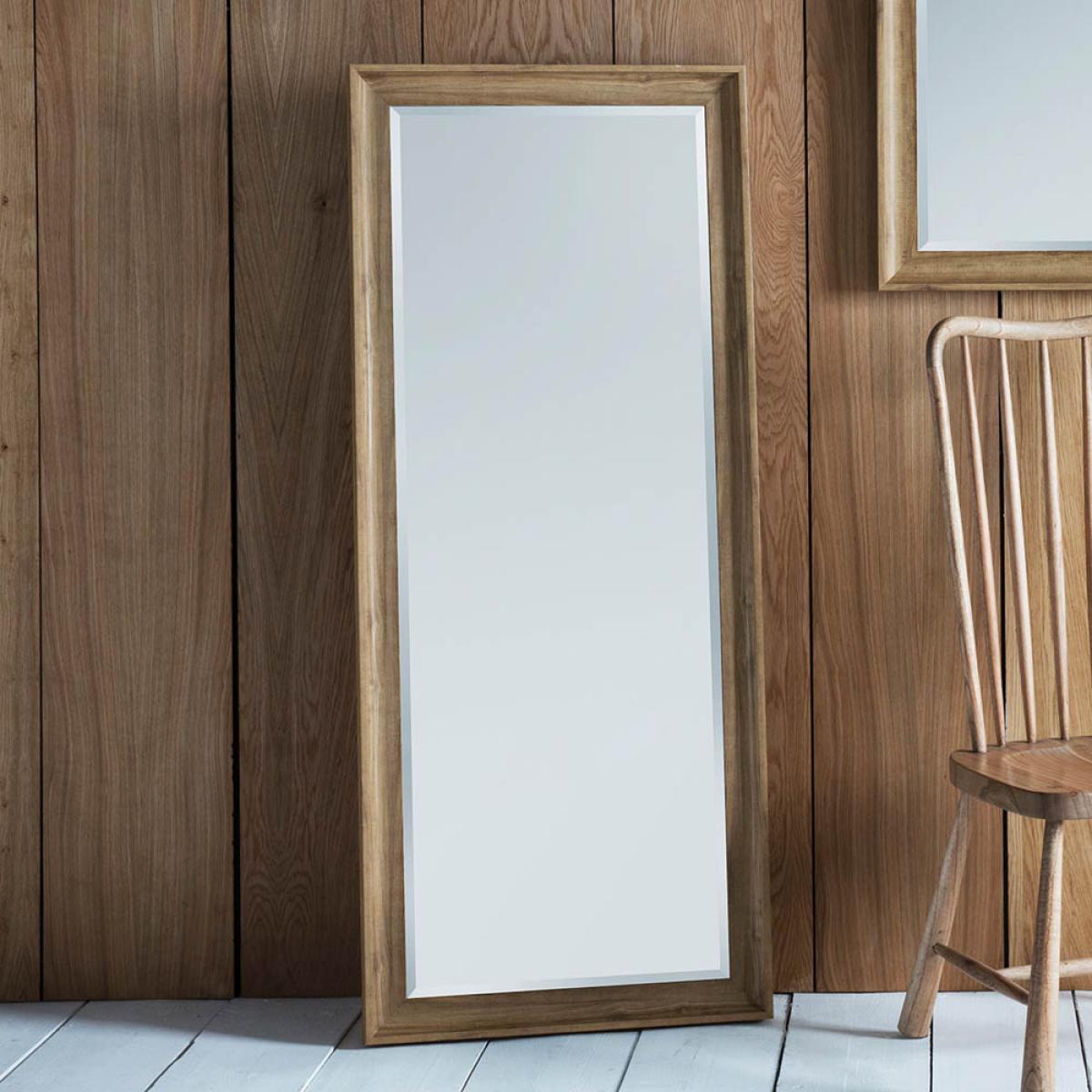 Horsham Extra Large Rectangle Leaner Mirror - Light Wood – image 3