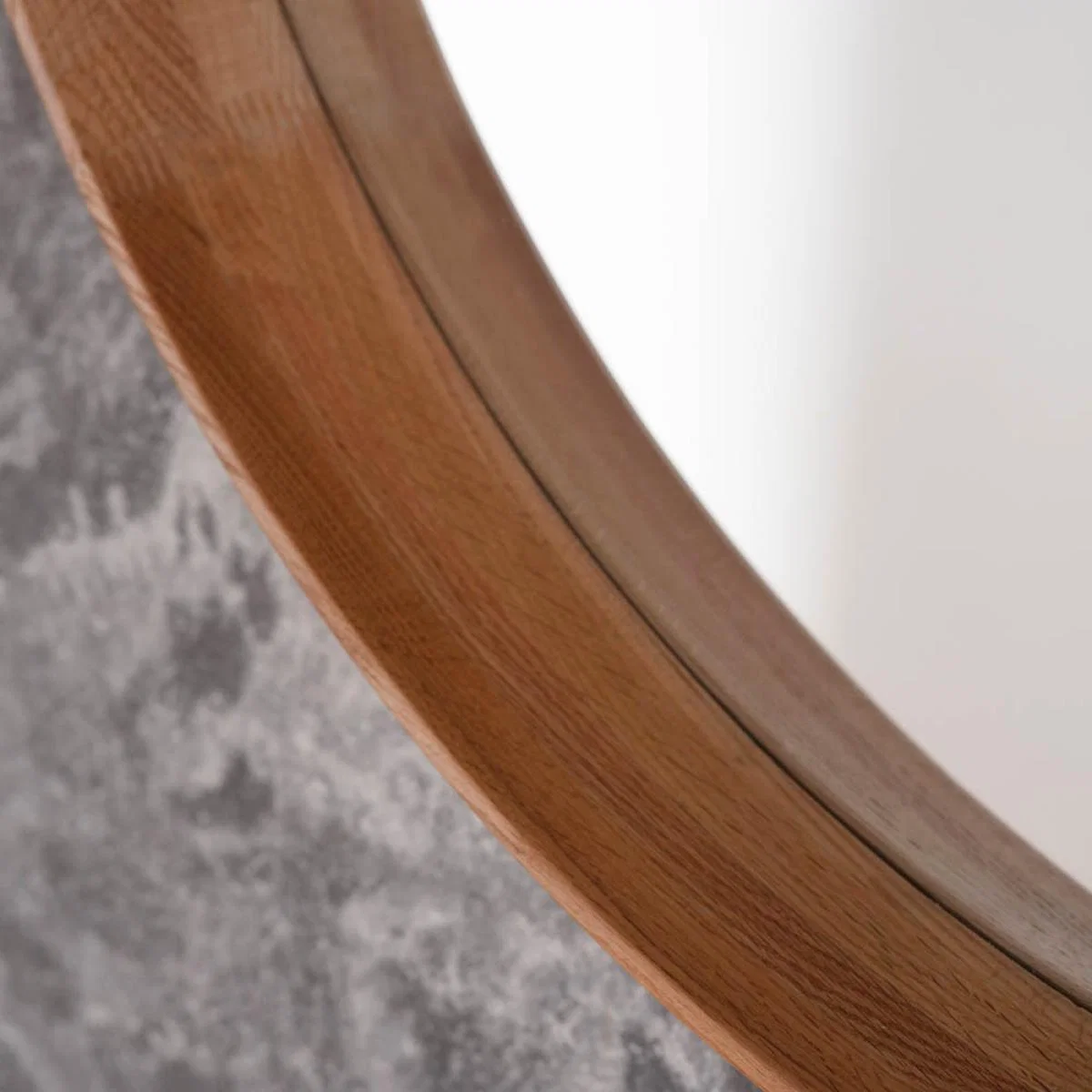 Barnard Large Round Wall Mirror - Light Wood – image 3
