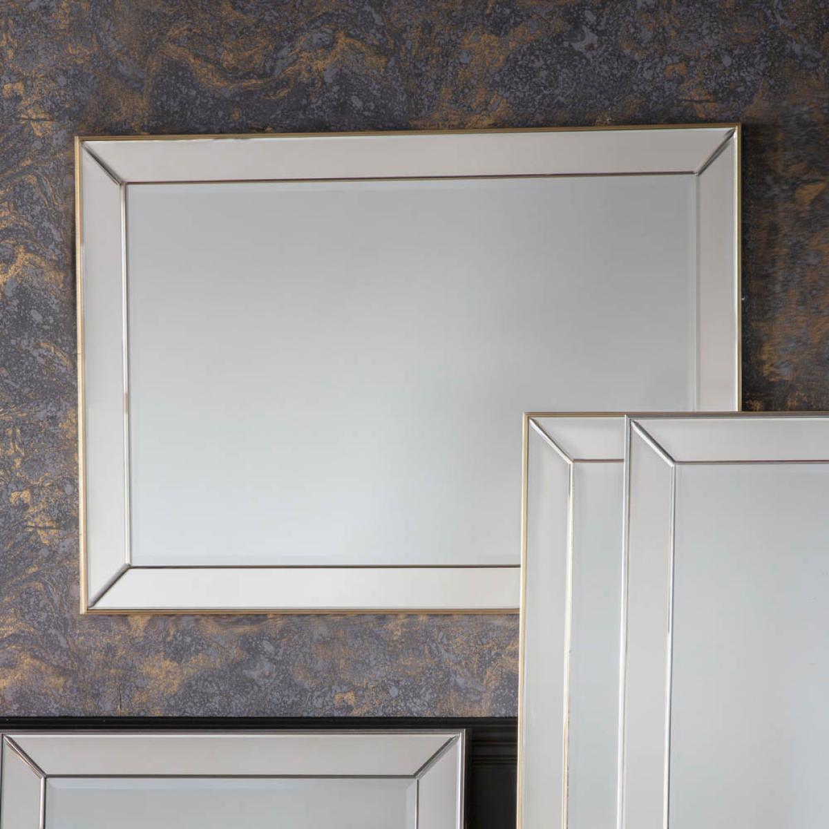 Diss Large Rectangle Wall Mirror - Gold – image 2