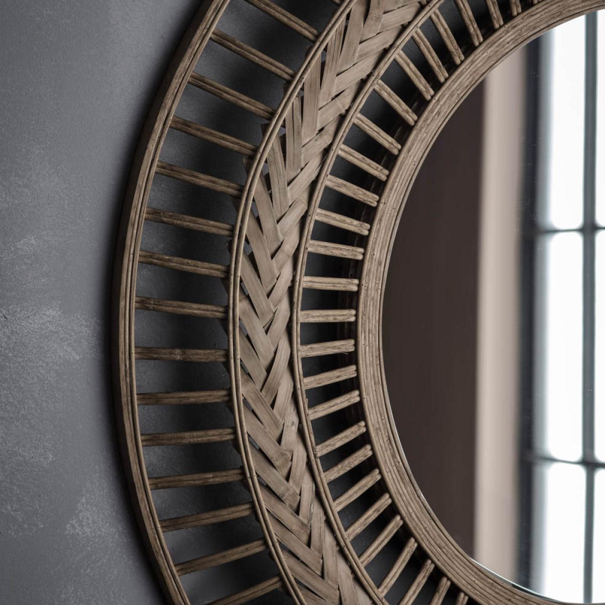 Keyes Medium Round Wall Mirror - Grey – image 2