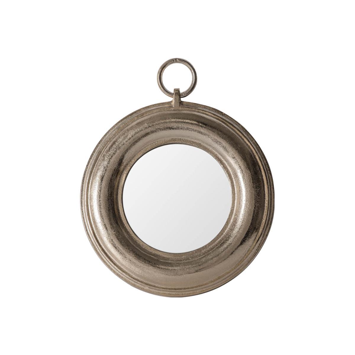 Avery Small Round Wall Mirror - Champagne Silver