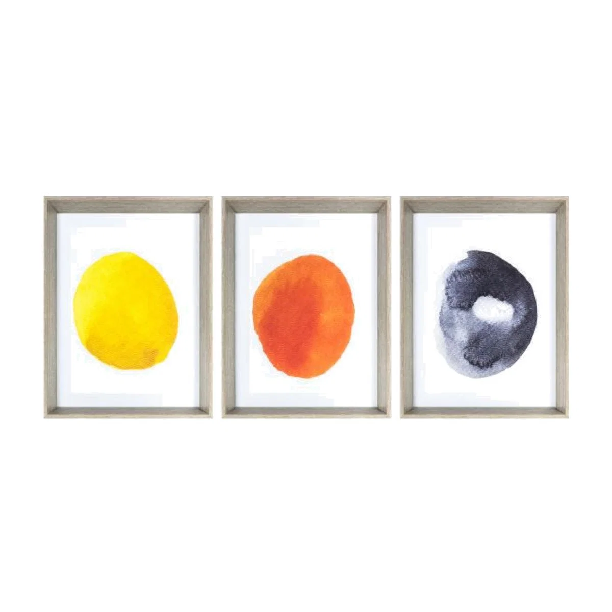 Ink Wash Abstract Framed Art Set of 3