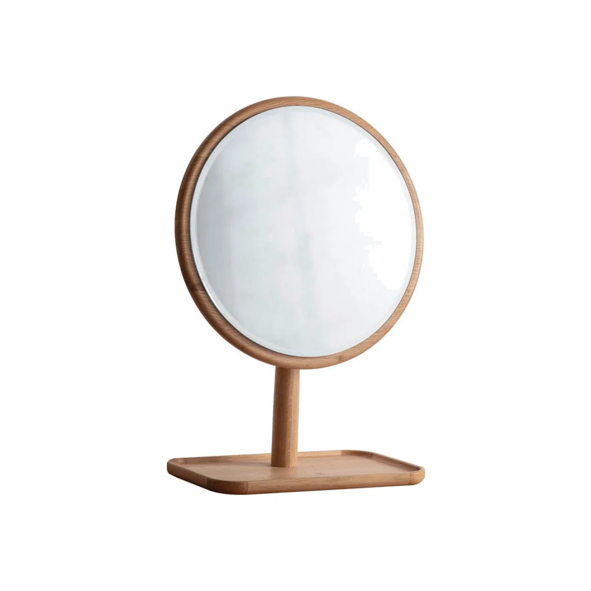 Kingsly Medium Round Dressing Table Mirror - Light Wood – image 1