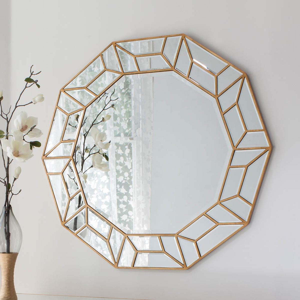 Imogen Medium Decagon Wall Mirror - Gold – image 3