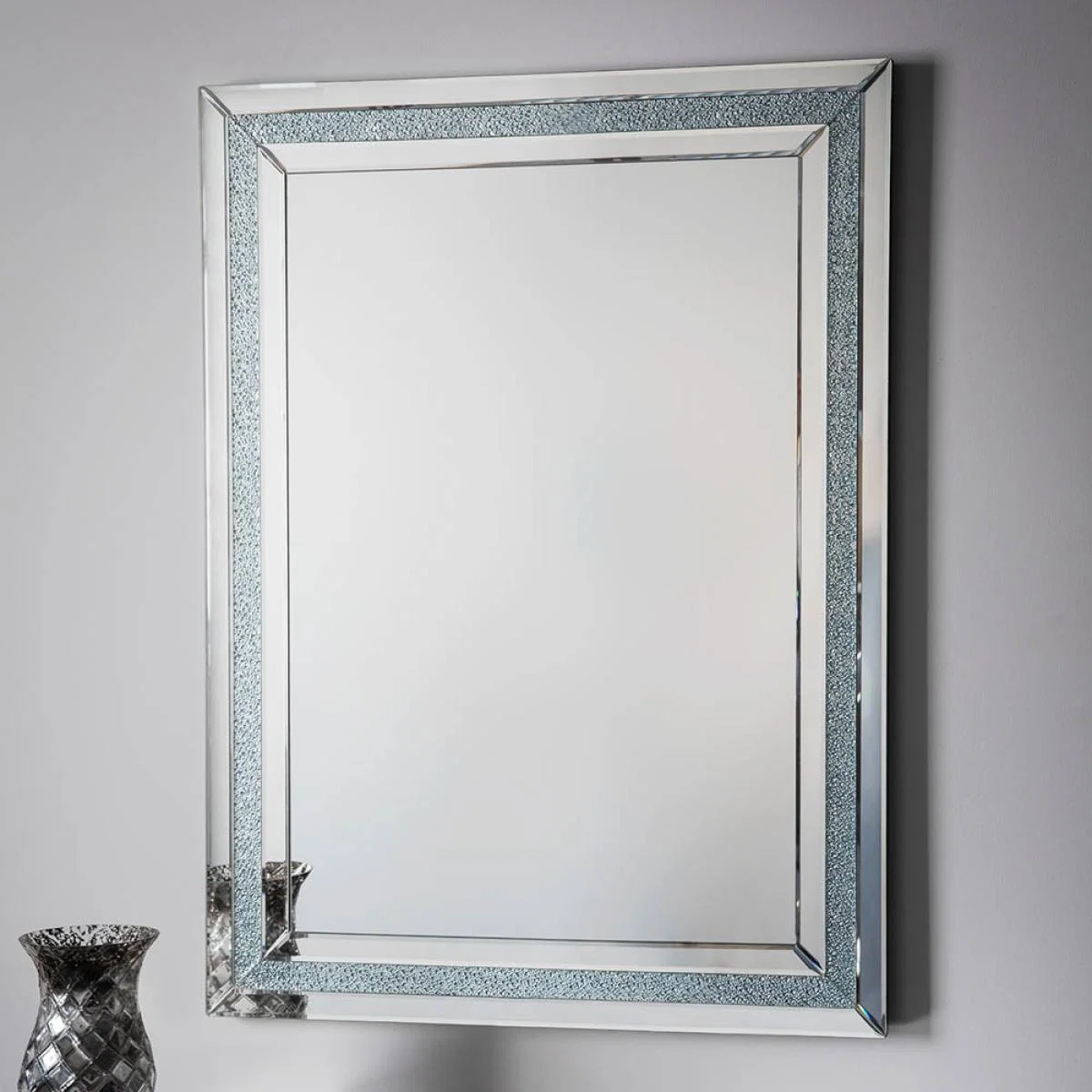 Juliana Medium Rectangle Wall Mirror - Silver – image 2