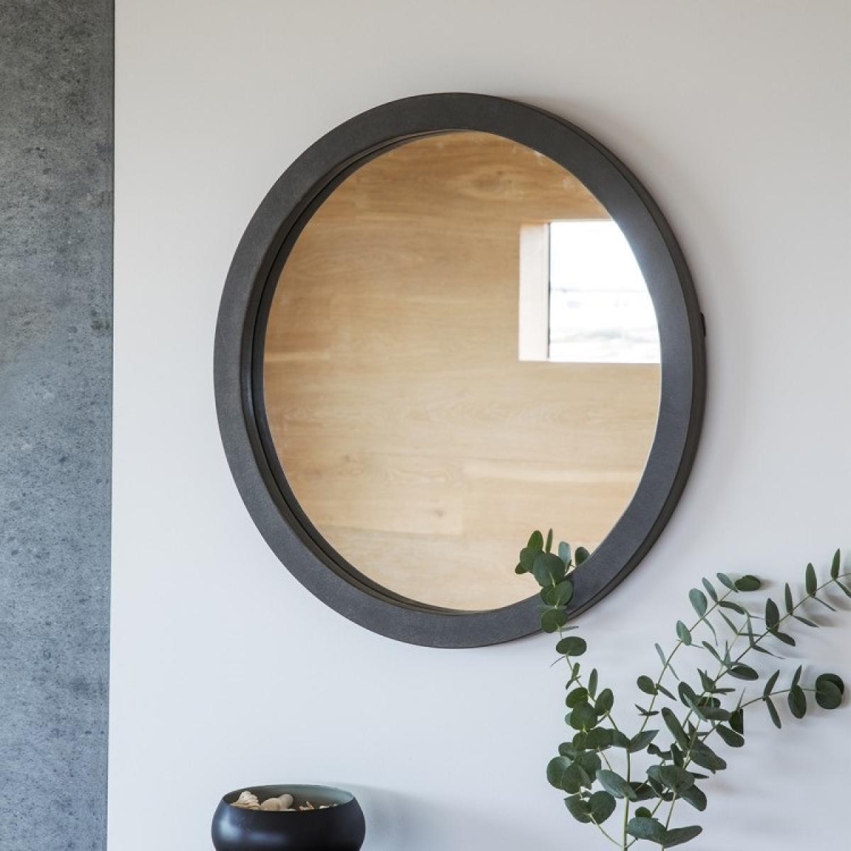 Garfield Round Mirror - Black