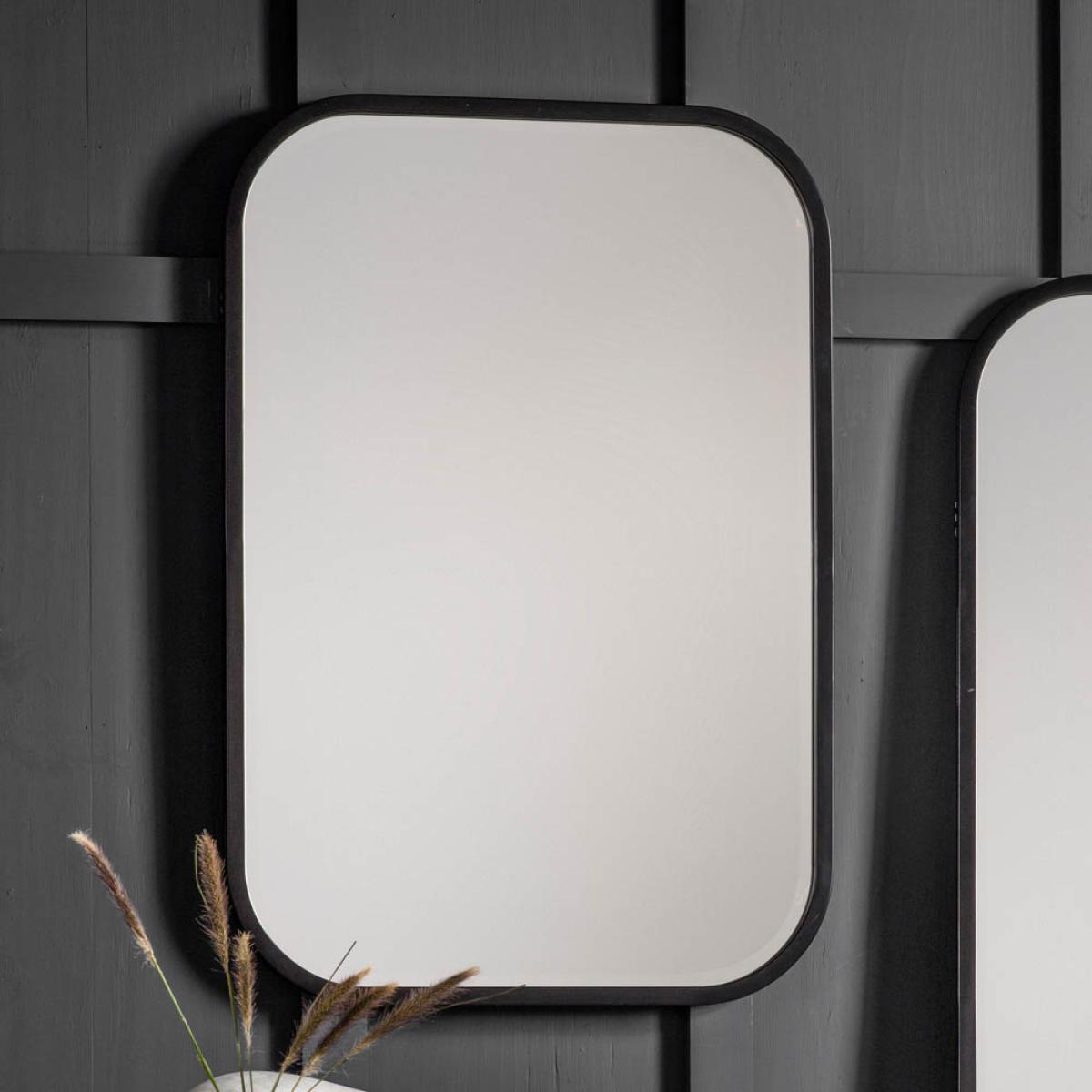 Fern Medium Rounded Rectangle Wall Mirror - Black – image 2