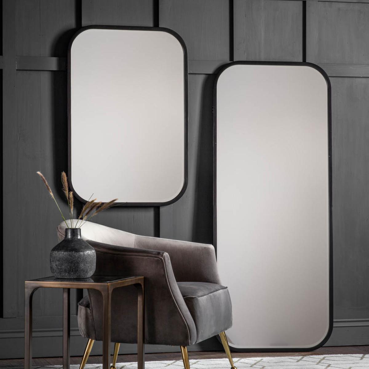 Fern Medium Rounded Rectangle Wall Mirror - Black – image 3