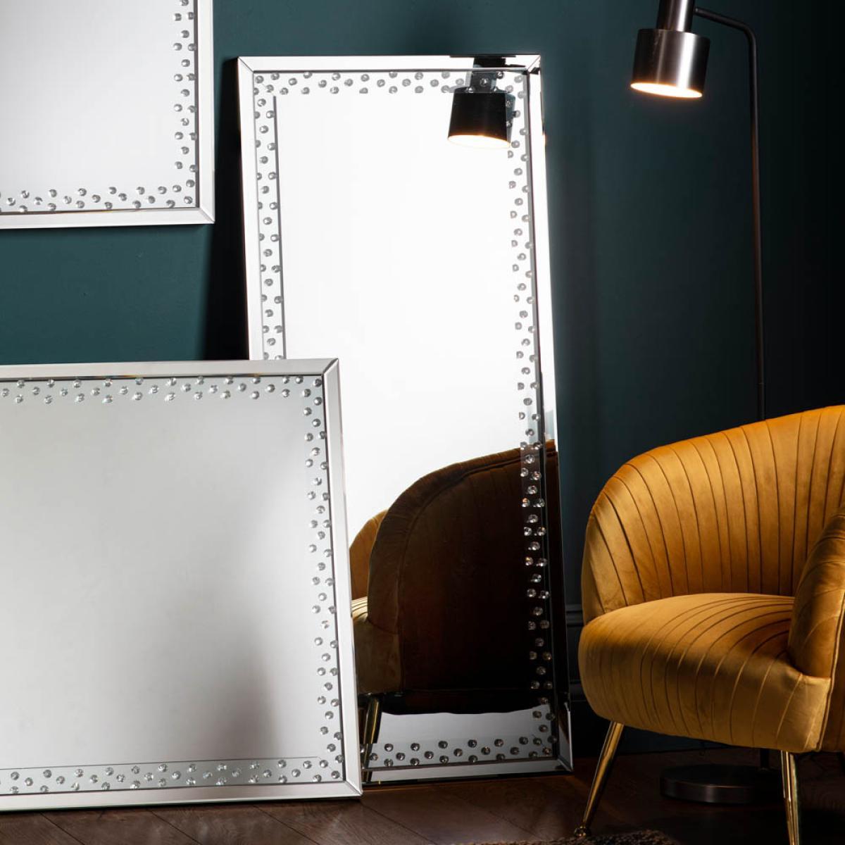 Laspra Large Rectangle Full Length Mirror - Silver – image 2