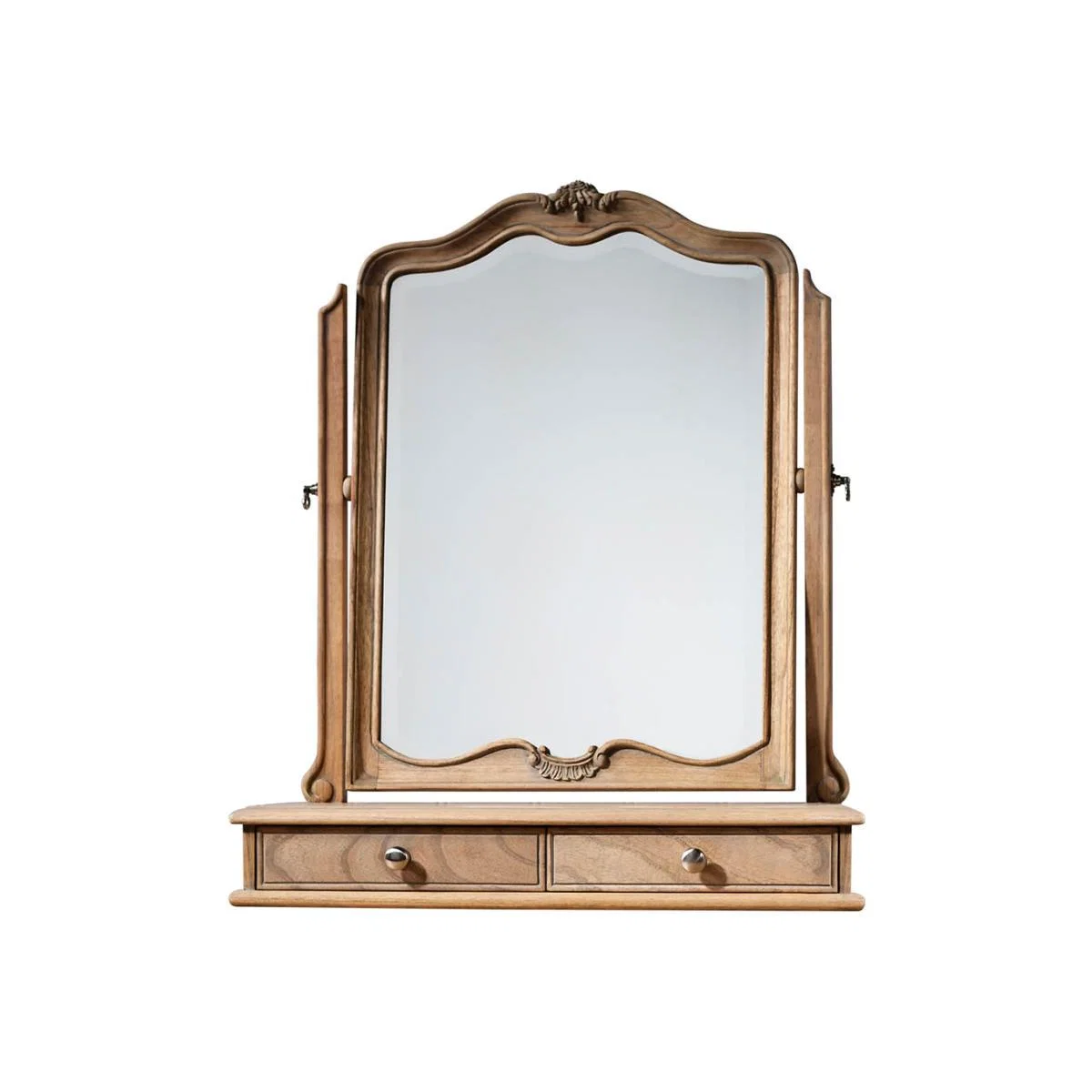 Coralie Medium Irregular Dressing Table Mirror - Light Wood – image 1