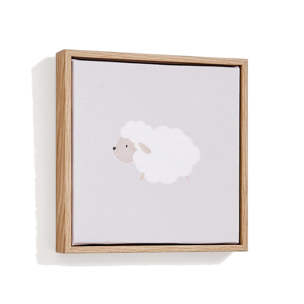 Milu beige and white sheep picture, 20 x 20 cm – image 1