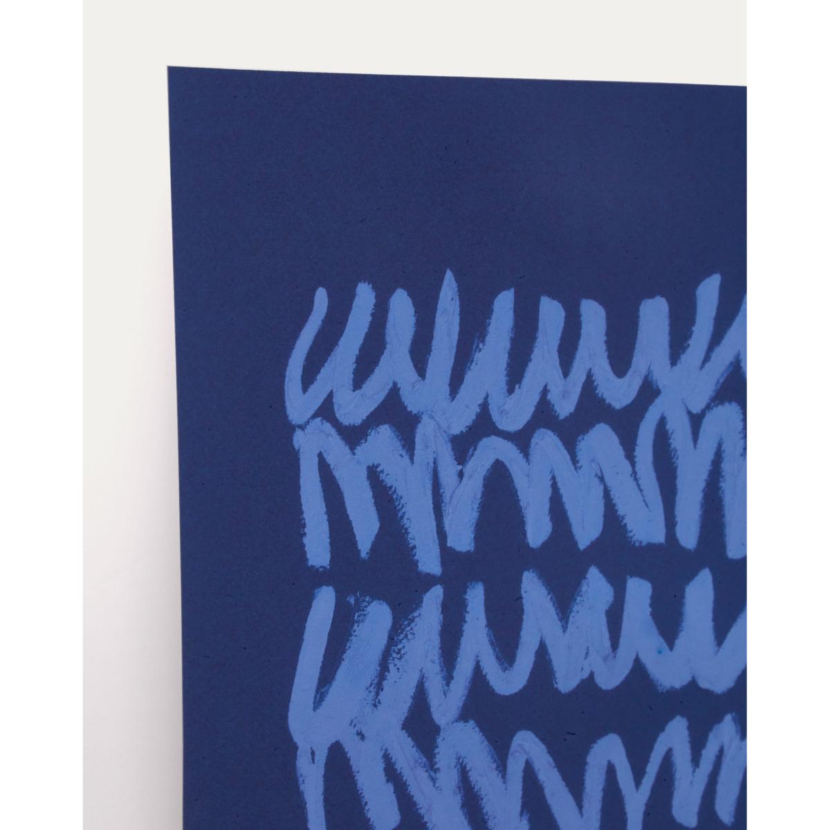 Tsuki print on blue paper, 29.8 x 39.8 cm – image 3