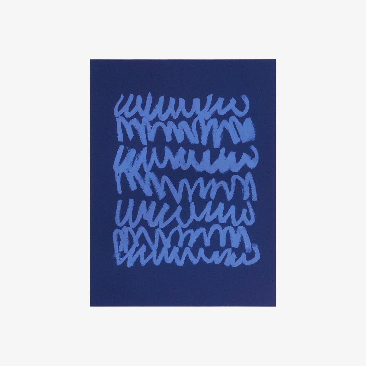 Tsuki print on blue paper, 29.8 x 39.8 cm – image 1
