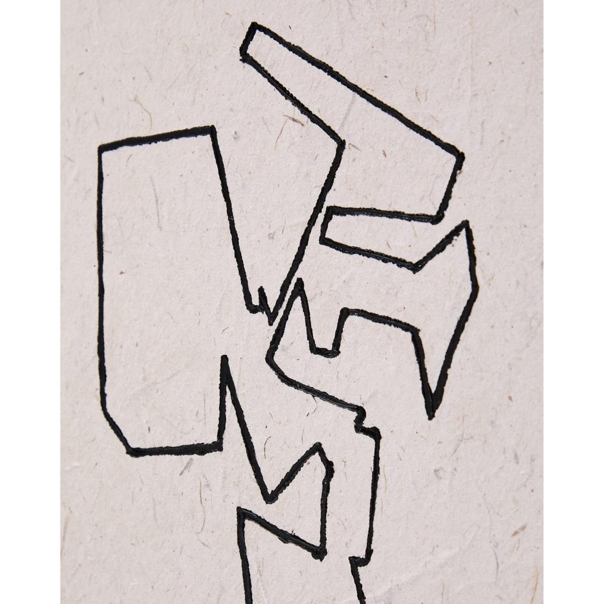 Neyra set of 2 black and beige hand-painted abstract pictures on recycled paper 30 x 30 cm – image 6