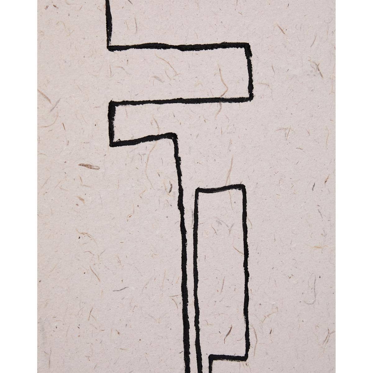 Neyra set of 2 black and beige hand-painted abstract pictures on recycled paper 30 x 30 cm – image 7