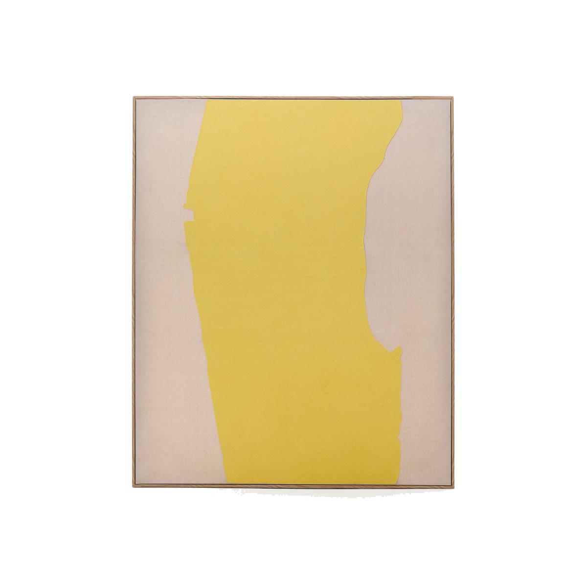 Kelta hand-painted yellow linen abstract picture 140 x 170cm – image 1