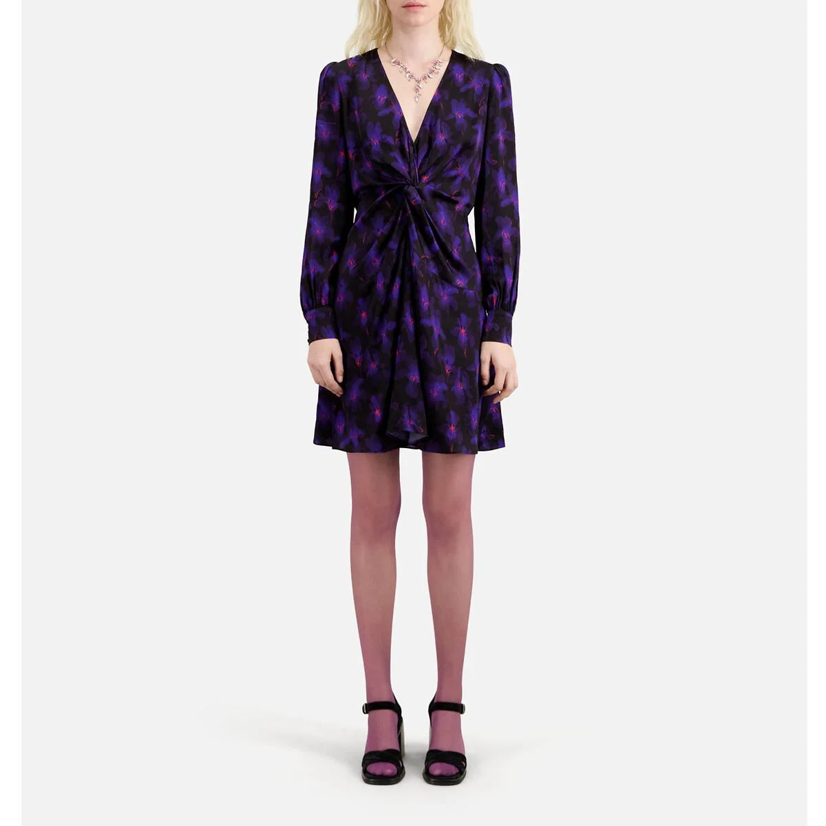 Graphic Print Mini Dress with Long Sleeves – image 2
