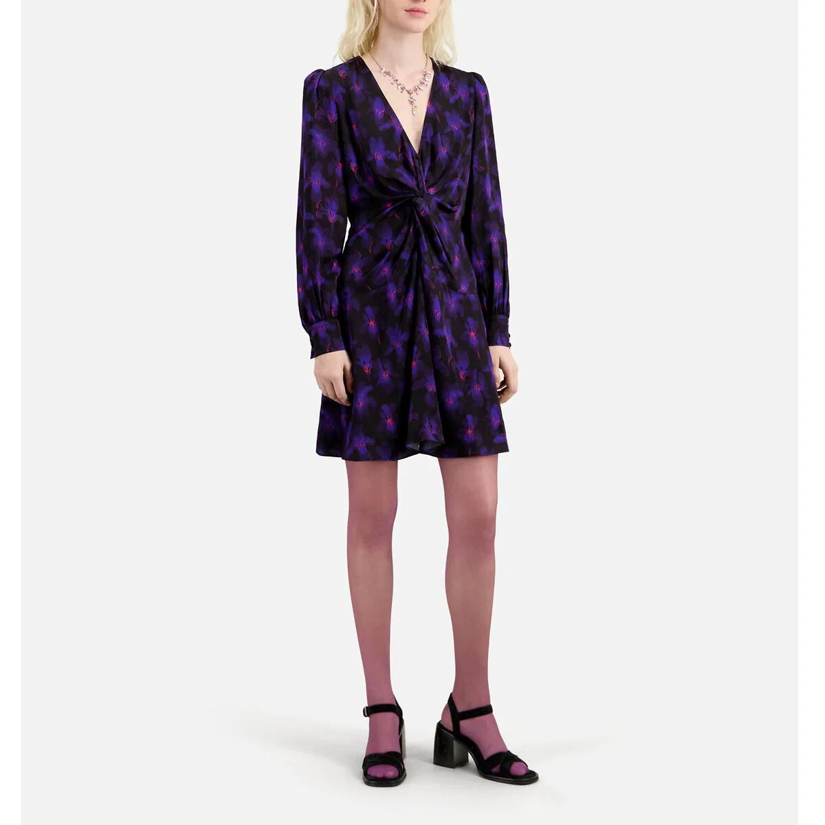 Graphic Print Mini Dress with Long Sleeves – image 4