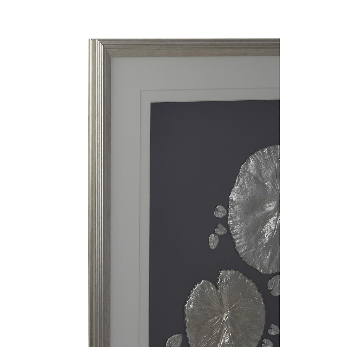 Contemporary Silver Leaf Design Framed Wall Art – image 2