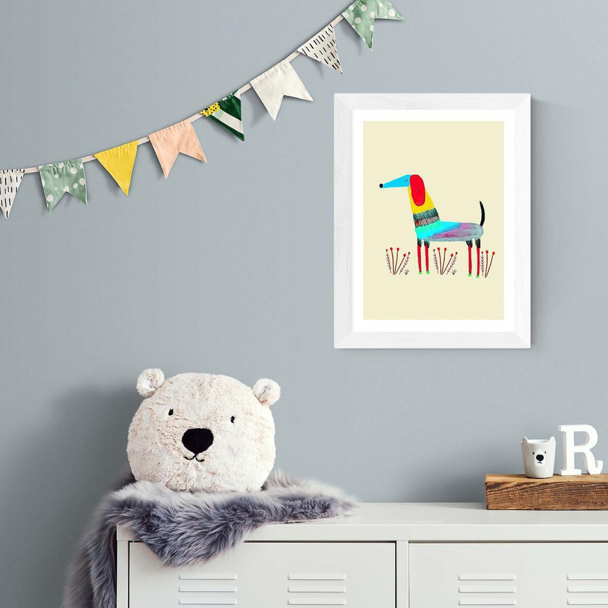 A3 Unframed Dog and Flowers Print – image 2
