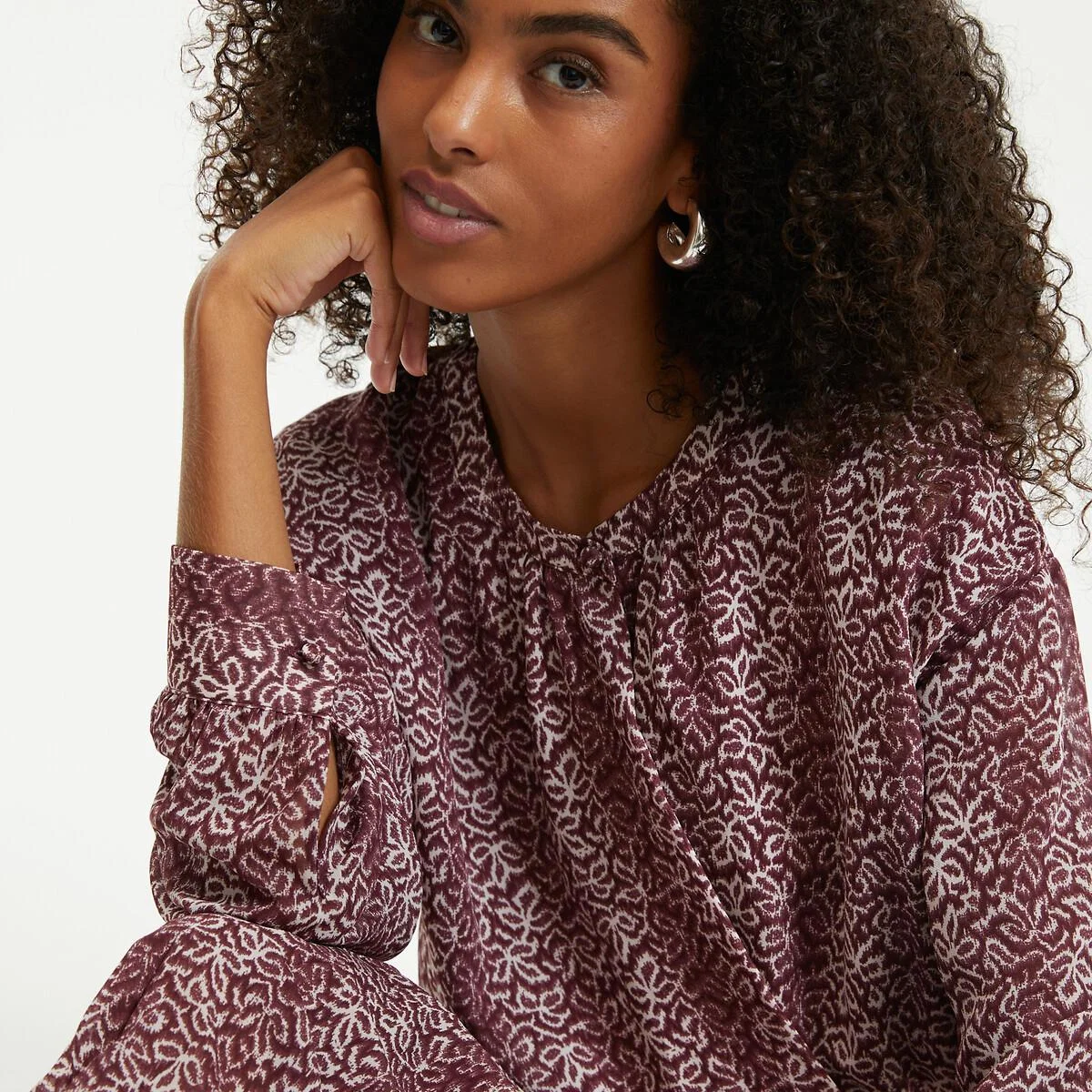 Recycled Pleated Maxi Dress in Graphic Print – image 3