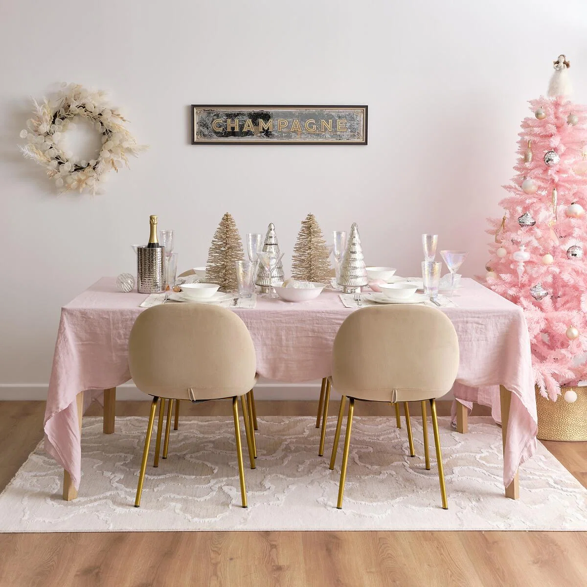 97cm Champagne Mirrored Wall Art – image 4
