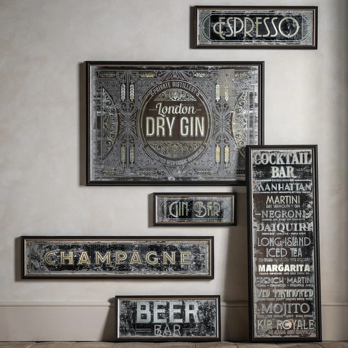 97cm Champagne Mirrored Wall Art – image 5