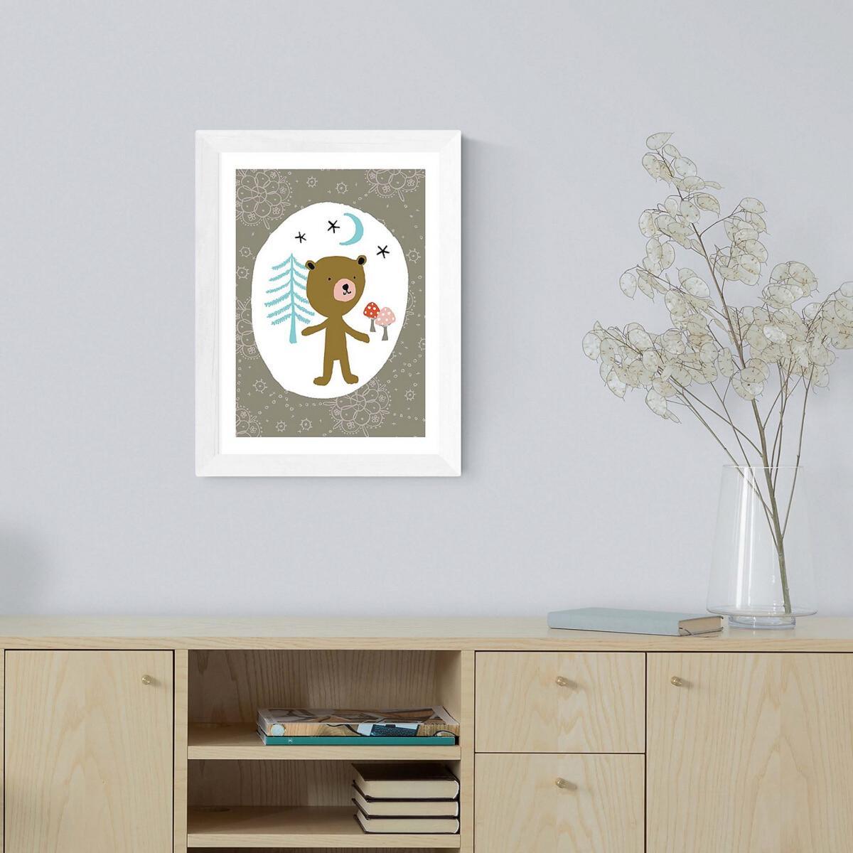 A3 Unframed Bear in Forest Print – image 2