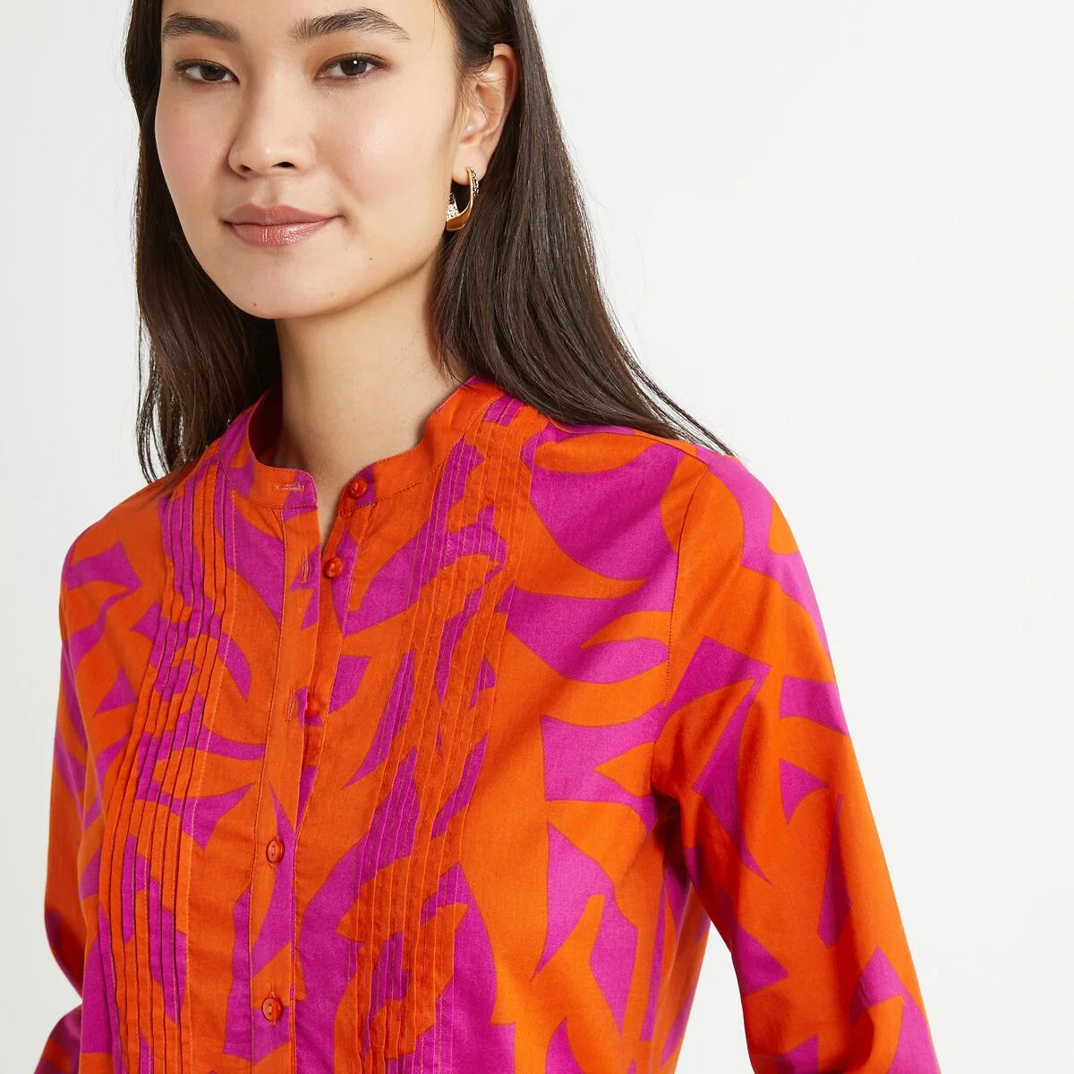 Graphic Print Cotton Tunic with 3/4 Length Sleeves – image 3