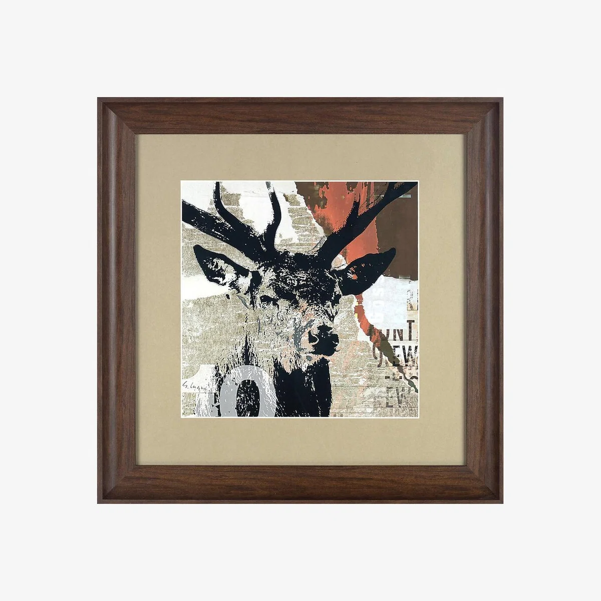 Contemporary Stag Head Framed Wall Art – image 1