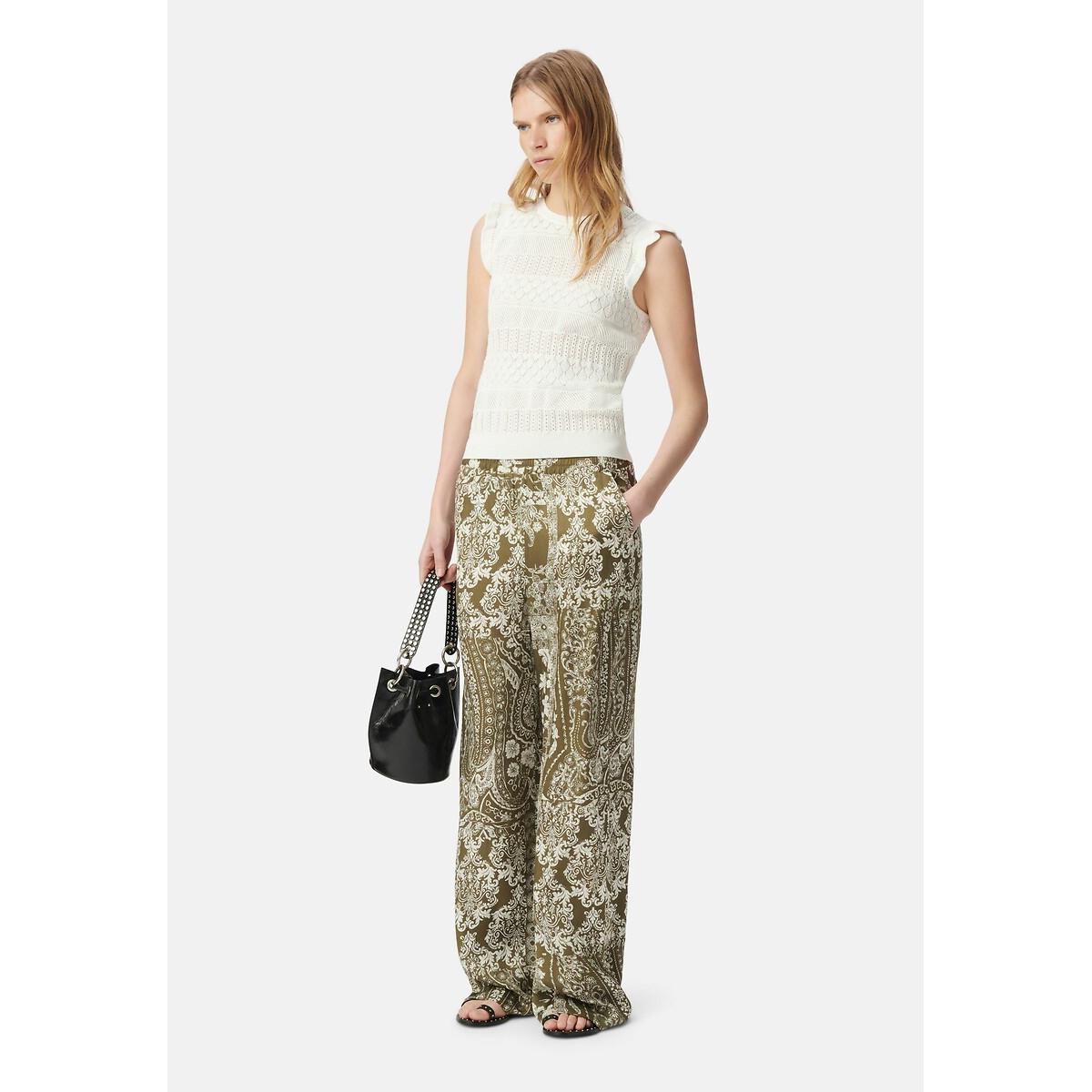 Wide Leg Trousers with Graphic Print – image 2