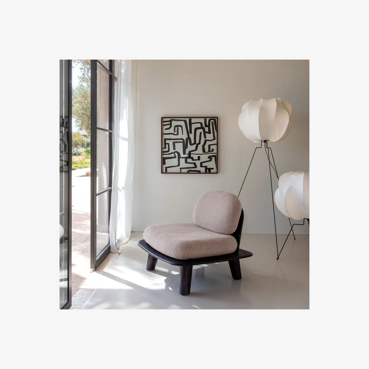 Bazio Embroidered Rice Paper Hand-Painted Wall Art – image 1