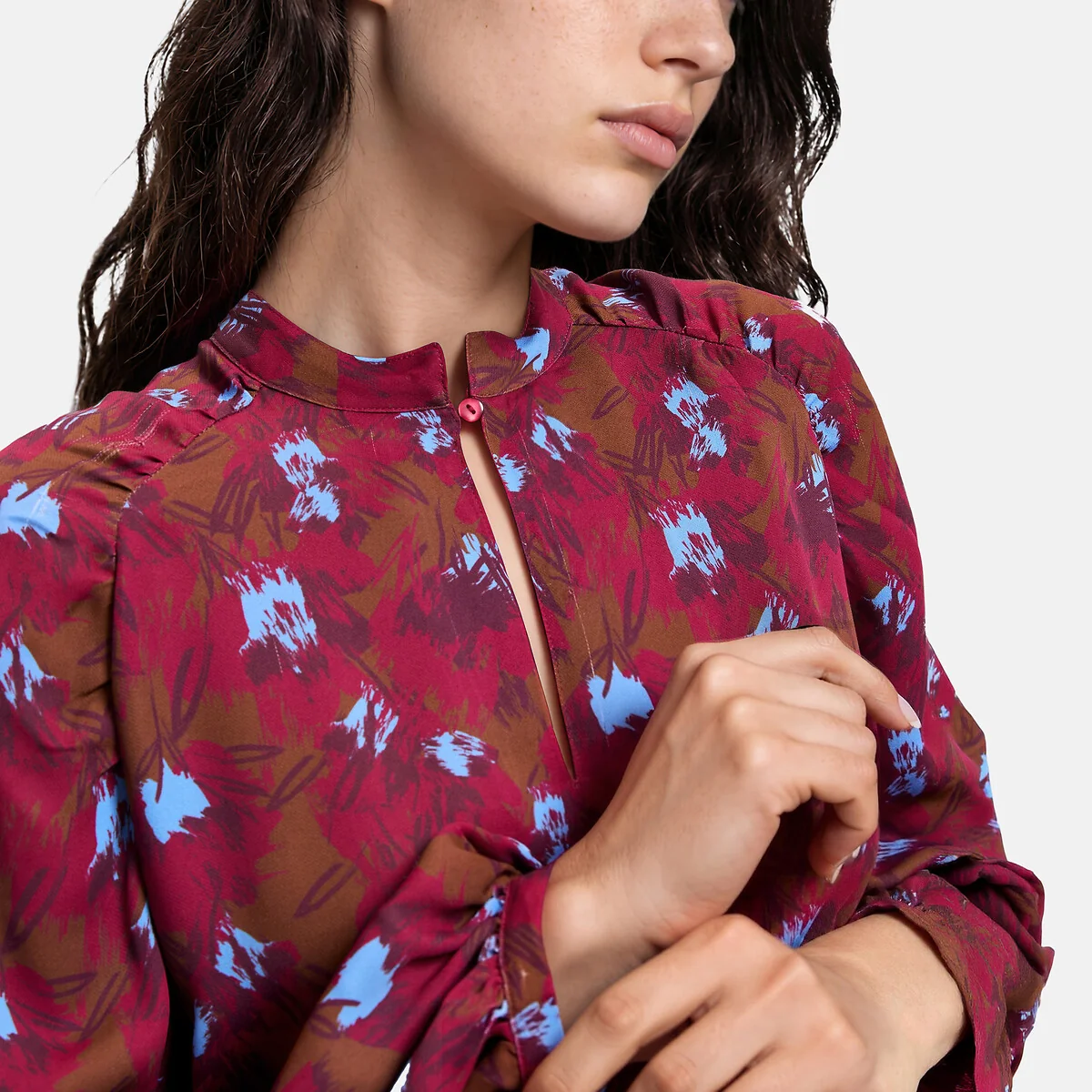 Graphic Print Long Sleeve Crew Neck Blouse – image 3