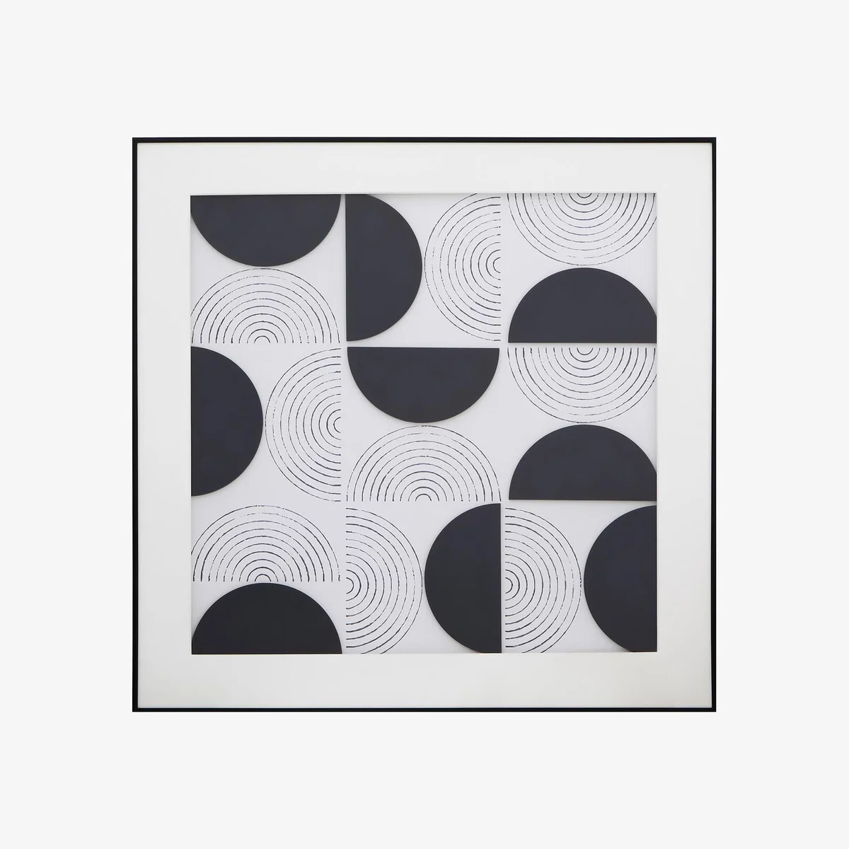 80cm Black & White Abstract Wall Art – image 1