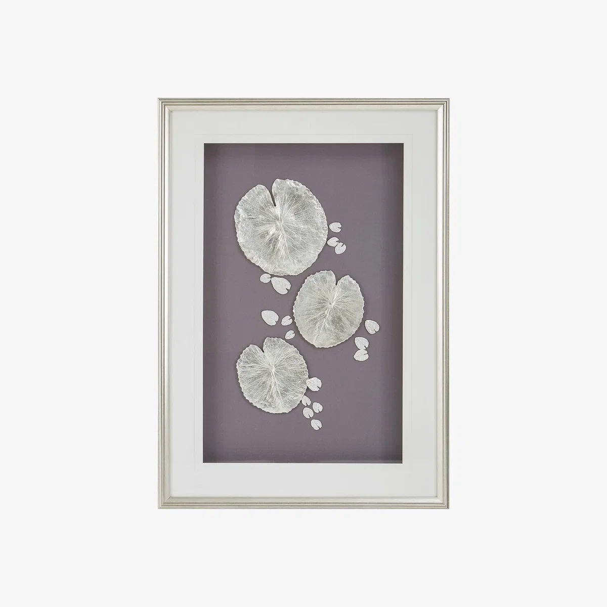 Silver Leaf Design Framed Wall Art – image 1