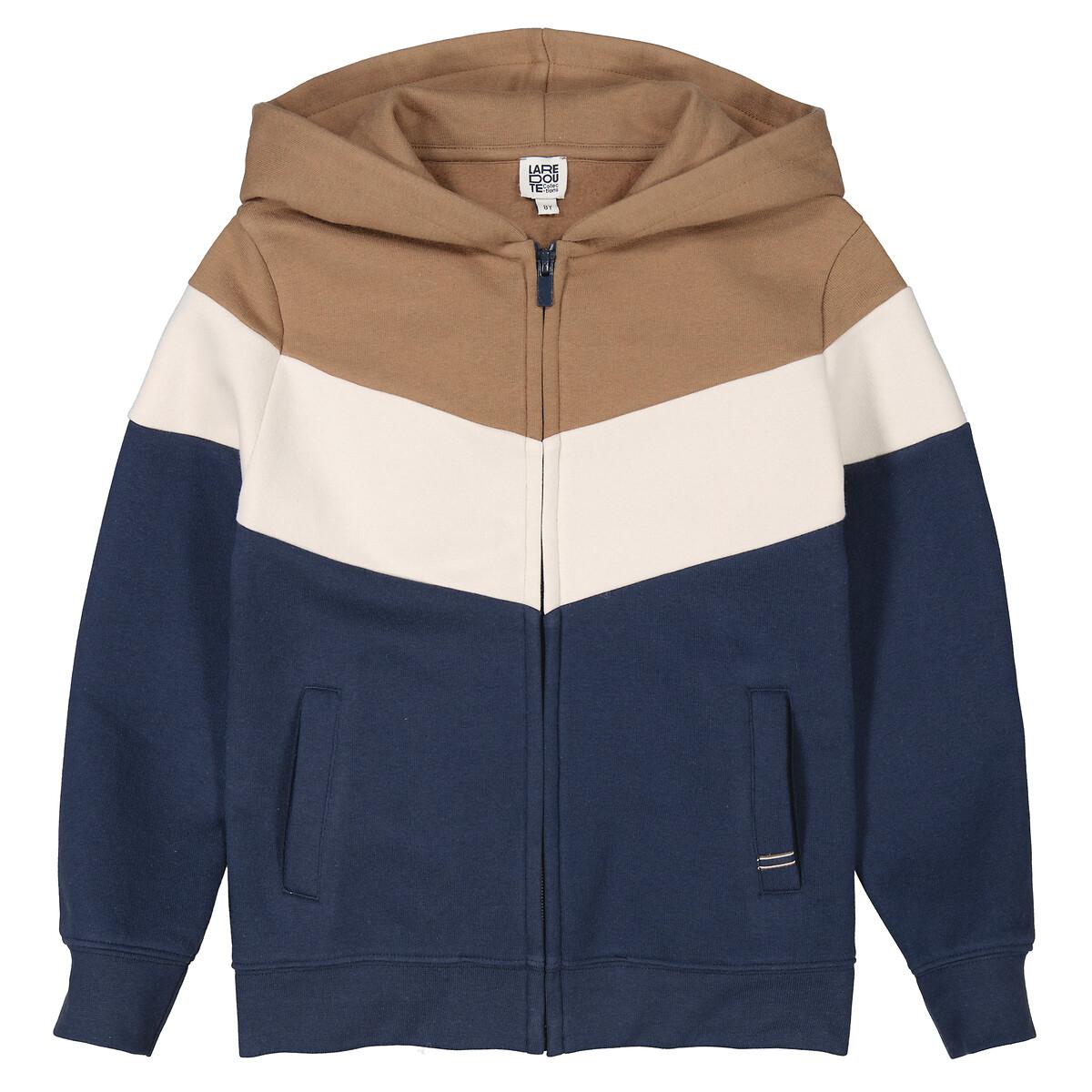 Graphic Print Zipped Hoodie in Cotton Mix – image 3