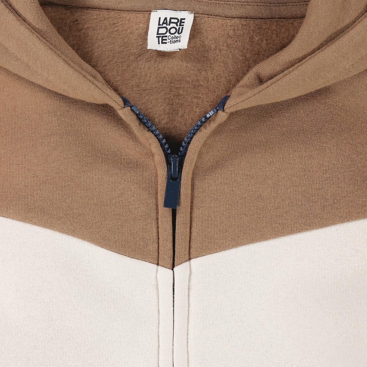 Graphic Print Zipped Hoodie in Cotton Mix – image 5