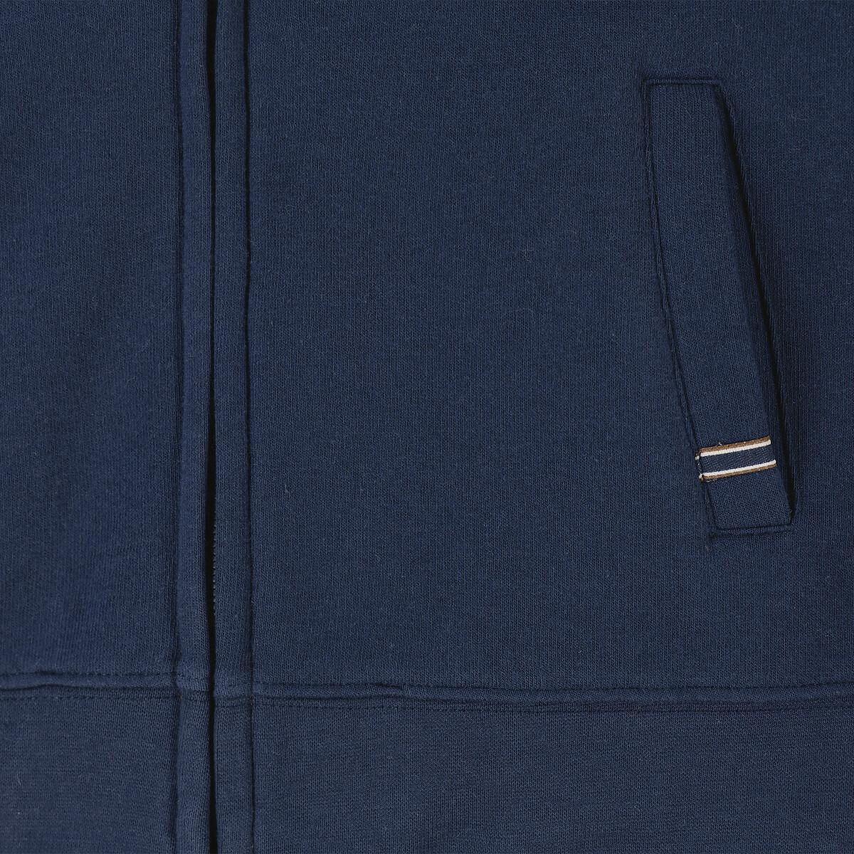 Graphic Print Zipped Hoodie in Cotton Mix – image 6